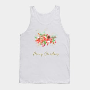 Christmas flowers arrangement watercolor Tank Top